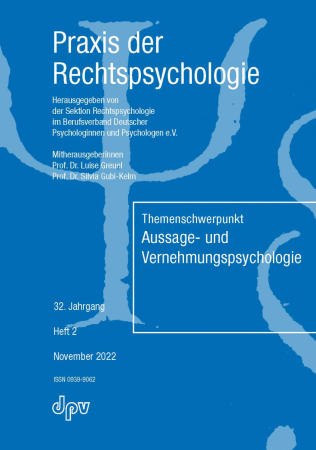 E-Paper Praxis der Rechtspsychologie 2/2022